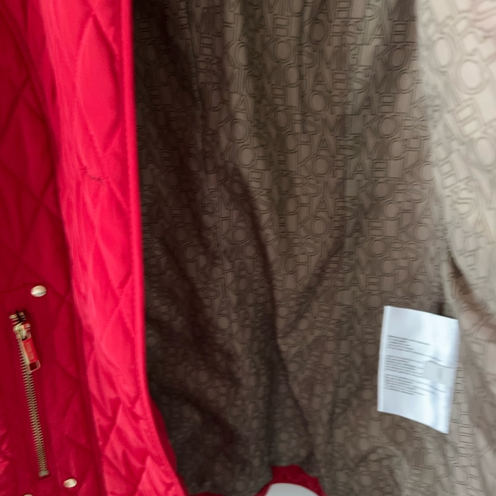 Michael Kors Red Quilted Jacket Medium - Picture 9 of 10